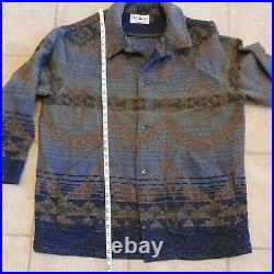 Vintage LL Bean Navajo Southwest Aztec Wool Chore Coat Jacket Men's Size XL USA