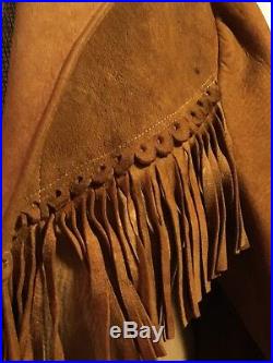Vintage Leather Fringe Jacket Original 40s Western Rockabilly Hippie Suede Coat