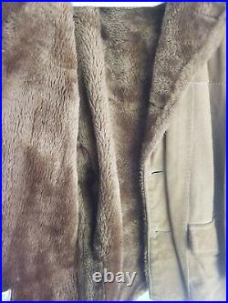 Vintage Leather Shop Sears Men sz 44 regular Lage Tan Suede Rancher Coat Jacket