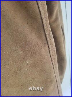 Vintage Leather Shop Sears Men sz 44 regular Lage Tan Suede Rancher Coat Jacket
