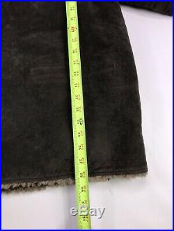 Vintage Leather Suede Sherpa Western Rancher Coat Jacket Marlboro Men's XL