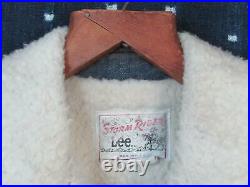 Vintage Lee Storm Rider Denim Ranch Jacket Barn Coat Western Sherpa Lined M/L