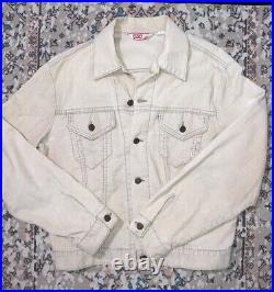 Vintage Levi's Levi Strauss Cream Type 3 Corduroy Trucker Jacket 70s Mens 42 USA
