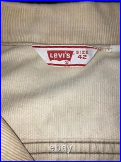 Vintage Levi's Levi Strauss Cream Type 3 Corduroy Trucker Jacket 70s Mens 42 USA