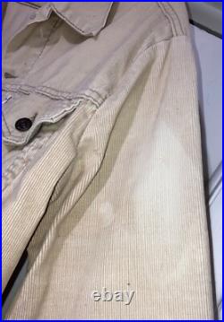 Vintage Levi's Levi Strauss Cream Type 3 Corduroy Trucker Jacket 70s Mens 42 USA