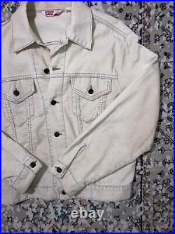 Vintage Levi's Levi Strauss Cream Type 3 Corduroy Trucker Jacket 70s Mens 42 USA
