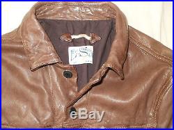 Vintage Levi's brown leather trucker/western black tab jacket, size M, 40 chest