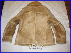 Vintage Marlboro Man Western Shearling Sheepskin Western Leather Jacket Coat 44