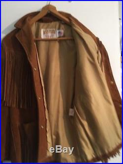 Vintage Men's Schott Western Suede Leather Fringed Jacket Size S/M