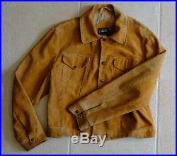 Vintage Mens Leather Jacket Schott NYC Suede Western Jacket Sz 50 XL