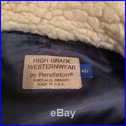 Vintage Mens PENDLETON High Grade Western Wear Southwest WOOL Jacket Size 46
