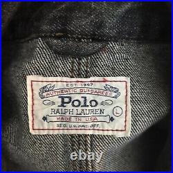 Vintage Mens Ralph Lauren Dungarees Denim Western Jacket Coat Size Large USA