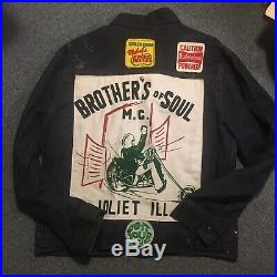 Vintage Motorcycle Club MC Denim Jacket 1960s Patches Studs Dude Western