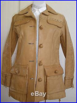 Vintage Ms. Pioneer Western Leather Jacket Size 10 Ultra Hot Unique Made In USA