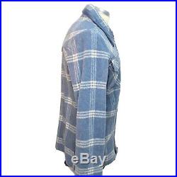 Vintage NWT Pioneer Wear Coat 40L Wool Blend Blue Plaid Rockabilly Western Parka