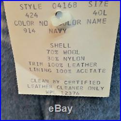 Vintage NWT Pioneer Wear Coat 40L Wool Blend Blue Plaid Rockabilly Western Parka