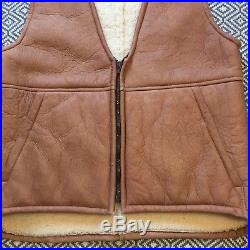 Vintage Overland Sheepskin Co. Leather Fur Western Ranch Jacket Coat Vest Top S
