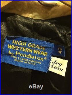 Vintage PENDLETON Coat High GRADE WESTERN Wear WOOL BLANKET JACKET NAVAJO