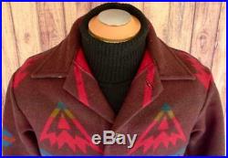 Vintage PENDLETON HIGH GRADE Western Wear WOOL Blanket COAT Jacket NAVAJO S US