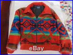 Vintage PENDLETON High GRADE WESTERN Wear WOOL BLANKET Jacket COAT NAVAJO Small