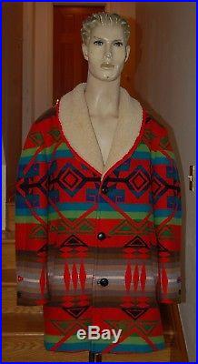Vintage PENDLETON High Grade WESTERN WEAR Navajo SOUTHWEST Wool Coat Jacket 44