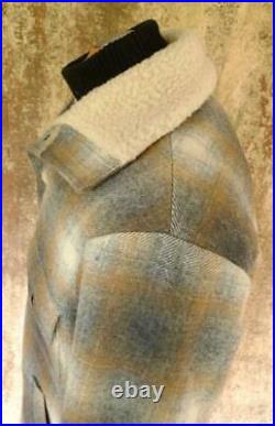 Vintage PENDLETON High Grade WESTERN WEAR SHERPA LINED WOOL BLANKET JACKET Coat