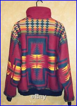Vintage PENDLETON Indian Blanket Wool Coat Bomber Jacket Men's 70s XL Western