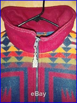 Vintage PENDLETON Indian Blanket Wool Coat Bomber Jacket Men's 70s XL Western