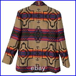 Vintage PENDLETON Multicolor Wool Southwestern Aztec Blazer Coat Jacket Womens L