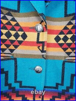 Vintage PENDLETON Multicolor Wool Southwestern Aztec Blazer Coat Jacket Womens M