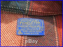 Vintage PENDLETON Plaid Western Cruiser 100% Virgin Wool Button Jacket Coat XL