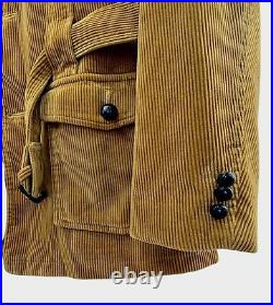 Vintage POLO Corduroy Sport-Coat Jacket Ralph Lauren with Belt & Lined X Large