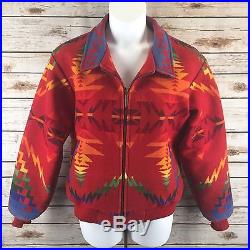 Vintage Pendleton Aztec Southwestern Navaho Wool Coat Jacket Medium Western USA
