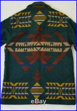 Vintage Pendleton High Grade Western Wear Aztec Wool Blanket Coat Jacket Medium