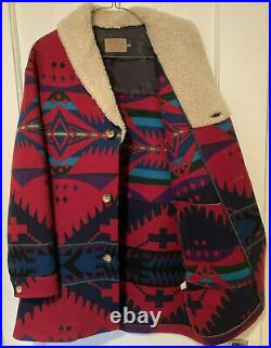 Vintage Pendleton High Grade Western Wear Blanket Wool Coat Jacket USA Sz 38