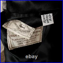 Vintage Pendleton High Grade Western Wear Coat Jacket Gray Wool Fur Collar XL