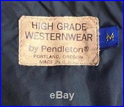 Vintage Pendleton High Grade Western Wear Indian Blanket Wool Bomber Jacket Medi