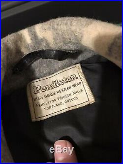 Vintage Pendleton High Grade Western Wear Vivid Wool Blanket Coat Jacket M RARE