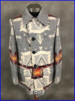 Vintage Pendleton High Grade Western Wear Wool Blanket Jacket Men's 40 USA