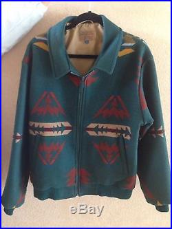 Vintage Pendleton High Grade Western Wear Wool Indian Blanket Coat Jacket Mens L