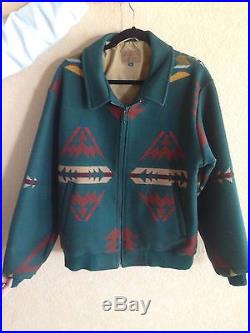 Vintage Pendleton High Grade Western Wear Wool Indian Blanket Coat Jacket Mens L