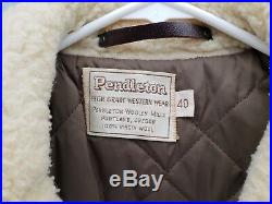Vintage Pendleton High Grade Western Wear Wool Winter Coat Jacket Size 40 L