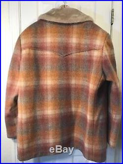 Vintage Pendleton High Grade Western Wear Wool Winter Coat Jacket Size 46