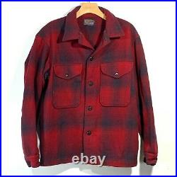 Vintage Pendleton Jacket Plaid Heavy Wool Coat Shirt Jac Red
