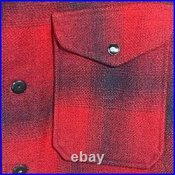 Vintage Pendleton Jacket Plaid Heavy Wool Coat Shirt Jac Red