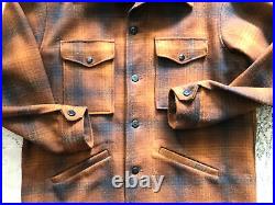 Vintage Pendleton Mens L Mackinaw Plaid Coat Jacket Cruiser Wool Heavy 60s Minty