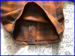 Vintage Pendleton Mens L Mackinaw Plaid Coat Jacket Cruiser Wool Heavy 60s Minty