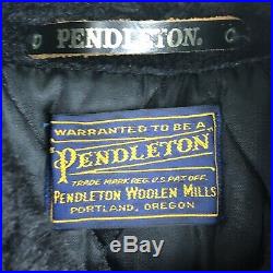 Vintage Pendleton Mens L USA Virgin Wool Faux Fur Lined Parka Long Coat Jacket