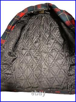 Vintage Pendleton Shadow Plaid Red Wool Blanket Coat USA Mens XXL XXLG Jacket