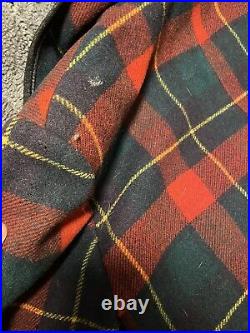 Vintage Pendleton Shadow Plaid Red Wool Blanket Coat USA Mens XXL XXLG Jacket